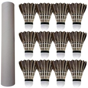 Lot de 12 volants de badminton noirs durables en plumes de canard, pour intérieur et extérieur - Product Image 1
