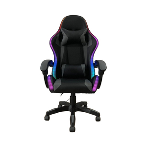 Fauteuil de Gaming Inclinable en Cuir avec Barre Lumineuse LED RGB, Pivotant à 360 Degrés, en PU et Nylon, Vente en Gros Usine, Échantillon Gratuit pour Gamers et Bureaux - Product Image 1