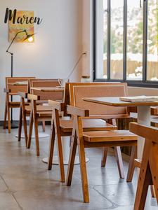 Juegos de Muebles de Restaurante Retro de Madera Maciza Francesa Personalizados para el Hogar, <span class=keywords><strong>Bar</strong></span> y Hotel, Mesas y Sillas de Comedor - Product Image 5