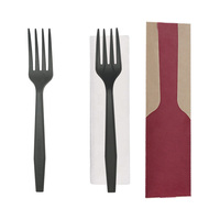 Ensemble de couverts jetables biodégradables en CPLA sans plastique, avec logo personnalisé, série premium, couteau, fourchette, cuillère