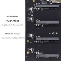 Placa base SFF-8654 SlimSAS a PCIe 4.0 X16 de 4 ranuras con chip de conmutación PLX88096 para tarjetas GPU/red de doble ancho en stock