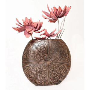 Latest Design Metal Aluminium Geometric Casted Silver <b>Bronze</b> <b>Vases</b> for Flower for Home Decor Indoor <b>Vases</b> Latest Decor - Product Image 2