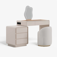 Miroir LED sur pied moderne et durable avec grande armoire de rangement murale en bois de pin blanc et panneau MDF pour chambre à coucher