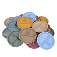 Assiette d'alimentation pour bébé en silicone sans BPA, certifiée CE CPC, faible MOQ, personnalisable, avec couvercle, vaisselle pour enfants, ustensiles, ensemble de vaisselle pour nourrissons