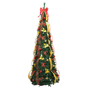 Sapin de Noël d'intérieur décoré pré-éclairé à LED, pliable, écologique, avec base autoportante, de qualité supérieure - Product Image 3
