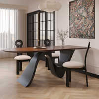 Table à manger en bois massif de style français, pour la maison, le salon, appartement compact, design haut de gamme, table îlot murale créative