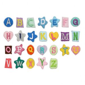 Badge thermocollant brodé à l'ordinateur, mini format, style alphabet de dessin animé, patch lettre anglaise pour vêtements et chapeaux - Product Image 6