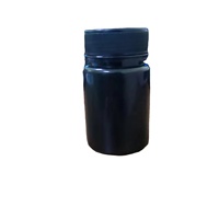 Bouteille en plastique PET ronde Weikang WK-113, noire opaque, avec capsule scellée, design pour médicaments liquides, bouteille à large ouverture