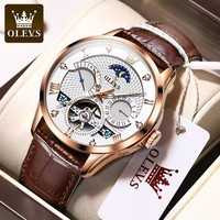 Olevs 6652 montres mécaniques automatiques de luxe mains lumineuses étanche Tourbillon squelette montres-bracelets pour hommes Montre Relojes
