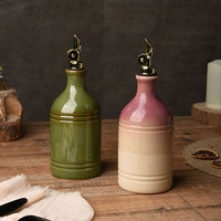 Nouveau Distributeur d'Huile d'Olive en Céramique à Glaçure Réactive Créative OEM ODM, Bouteille de Rangement Rétro Personnalisée pour Sauce Soja, Bouteille en Céramique pour Vinaigre