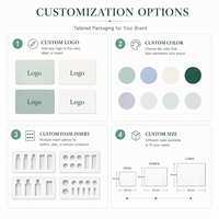 Boîte d'échantillons magnétique vert clair de luxe, 5 compartiments, insert en EVA, logo personnalisé, emballage médical clinique Biocare