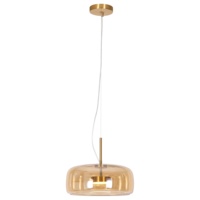 Lampe suspendue en verre ambré soufflé de luxe, vente en gros d'usine, luminaire suspendu en laiton doré, taille personnalisée pour restaurant