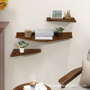Solid Wood Wall Mounted <b>Shelf</b> 3 Tier Rectangle Durable Storage <b>Rack</b> For Bedroom Living Room Kitchen - Product Image 3
