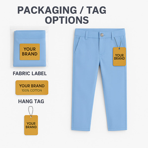 <span class=keywords><strong>Pantalon</strong></span> <span class=keywords><strong>chino</strong></span> pour garçons de marque propre, uniforme scolaire, 100% coton, taille élastique, coupe slim, long, déchiré - Product Image 5