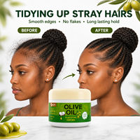 Cire coiffante à l'huile d'olive 200 ml de notre marque, transparente, sans silicone, brillance et tenue forte, gel coiffant à l'huile d'olive pour le coiffage des cheveux
