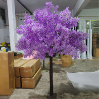Arbre artificiel en fleurs de cerisier violet, grand format, fait main, écologique, pour événements extérieurs, mariages, remises de diplômes, centres commerciaux - Vente en gros