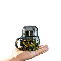 Théière en verre, nouveau style mini, verre borosilicate de haute qualité, infuseur portable, bouilloire à thé, capacité de 325 ml, pour les fêtes