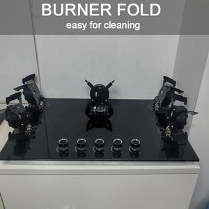 موقد غاز مدمج بسطح زجاجي وغطاء قلاب سحري، 5 شعلات عالية الطاقة - Product Image 6