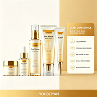 Kit de Soins Visage Coréens au Venin d'Abeille Bio et Naturel, Végan, 5 Pièces, Marque Blanche OEM, Nourrissant, Anti-Âge, Éclaircissant, Traitement Anti-Acné