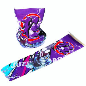 Set de Brazaletes y Toalla Facial de Seda Fría Crazy Ice UPF 50, Talla Única Unisex, Estampado por Sublimación, Protección Solar para Exteriores - Product Image 3