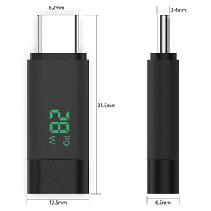 Pantalla de alimentación digital inteligente Detección visible de carga rápida Convertidor de adaptador macho tipo C a hembra tipo C, convertidor de carga rápida de tipo C - Product Image 2