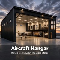 Structure de bâtiment en acier préfabriqué certifiée CE/ISO9001, sans corrosion, pour hangar d'avion personnel et d'hélicoptère