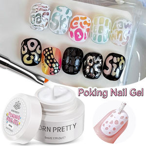 BBORN PRETTY 5ml Lace <b>Gel</b> Paint <b>Nail</b> Art White <b>Black</b> Poke <b>Gel</b> <b>Nail</b> <b>Polish</b> with Crystal <b>Nail</b> Stick for Drawing Letter Wave Flower - Product Image 2