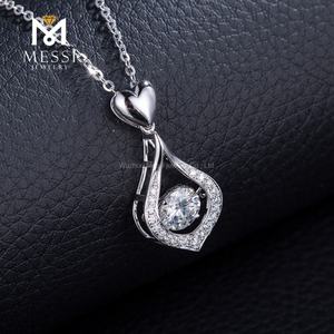 Collier en or blanc 18 carats avec moissanite de 1 carat, pendentif en moissanite pour femme, bijoux Messi - Product Image 2