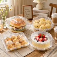 Contenants d'emballage en blister jetables en plastique PET transparent pour pain, gâteaux, salades de fruits et hamburgers