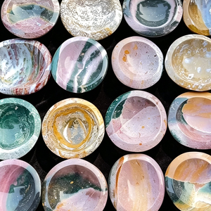 Cristaux en gros, pierres de guérison polies faites à la main, Jaspe Océan, Druzy de palmier, Sphère, Tour, Cœur, Bol, Ornement - Product Image 4