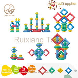 Suministro de fábrica, venta al por mayor, juguetes de aprendizaje preescolar exploratorios de cognición, juegos de construcción piramidales creativos, juguetes apilables para niños - Product Image 4