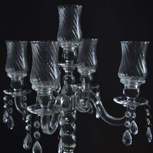 Vendita calda Vintage a 5 teste di cristallo di cristallo candelabro votivo candelabro per Tealight candele coniche per matrimonio centrotavola metallo - Product Image 2