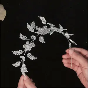 Mỹ Và Châu Âu Handmade Điều Chỉnh Peri Phong Cách Kim Loại Và Đính Cườm Sweety Wedding Cô Dâu Tóc Trang Trí Cho Phụ Nữ Và Cô Gái