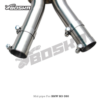 Tuyaux BSK SUS304 de longueur égale, tube intermédiaire en Z pour BMW M3/M4 G80/G82/G87/G8X 3.0T 2021-2024, système d'échappement Boska à son actif