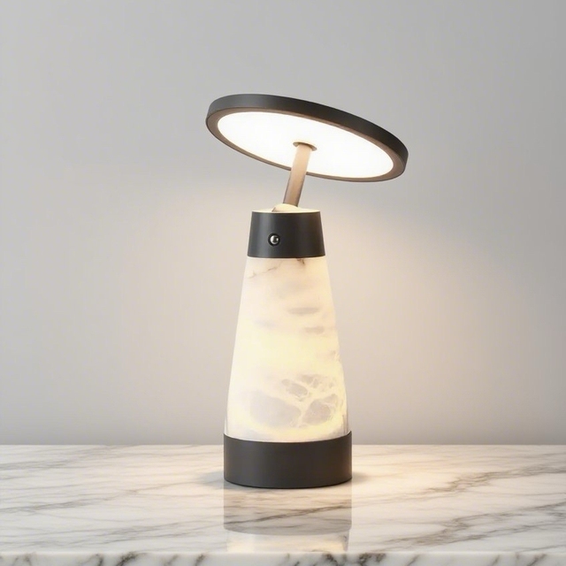VEKO Table Lamp Alabaster Table Light Simple Rechargeable Table Lamp for Hotel Home