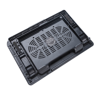 Momi Tapis de refroidissement silencieux pour ordinateur portable de jeu avec grands ventilateurs Support métallique stable 2 USB alimenté Pratique Refroidisseur pour ordinateur portable