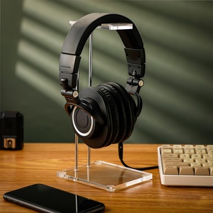 Support pour casque en acrylique transparent personnalisé avec surface polie pour l'affichage et le rangement des casques - Product Image 1