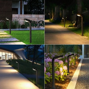 Lampu Bollard LED Tahan Air <span class=keywords><strong>Solar</strong></span> IP65 untuk Taman Luar Ruangan, Dinding, Lanskap, Halaman, Dekorasi, dengan Remote Control - Product Image 2