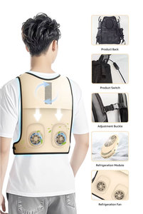 เสื้อกั๊กทำความเย็นอัจฉริยะสำหรับฤดูร้อน ผลิตจากโพลีเอสเตอร์ 100% ยืดหยุ่นและเคลื่อนย้ายได้ ใช้กลางแจ้ง พร้อมพัดลมในตัว ชาร์จไฟได้ เหมาะสำหรับการวิ่ง - Product Image 3
