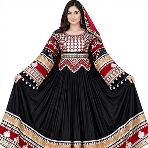 Best Selling Women Afghani <b>Dress</b> Premium Chiffon Embroidered Long Frock Traditional Kuchi Wedding Wear Elegant Ethnic <b>Maxi</b> Gown - Product Image 1