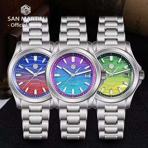 ซานมาร์ติน SN0150G อย่างเป็นทางการ 39 มม.ไล่ระดับสีประกบกัน MOP Dial Miyota 9015 ผู้ชายนาฬิกากลไกอัตโนมัติกันน้ำ 100 ม. - Product Image 2