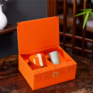 高級エコリサイクル紙製茶葉包装ギフトボックス（中には空箱入り）シルクスクリーンによるカスタムロゴ対応 - Product Image 2