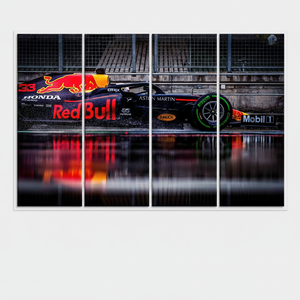 KayraHome Exclusive Formula 1 Art Deco Panel <b>Canvas</b> Prints Set of 4 Vibrant <b>F1</b> Car Wall Art with Clear Frame Hanging - Product Image 2