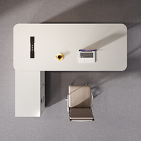 Bureau d'ordinateur moderne et durable en bois pour hôpital public et immeuble de bureaux, avec armoire de rangement pour salle du personnel