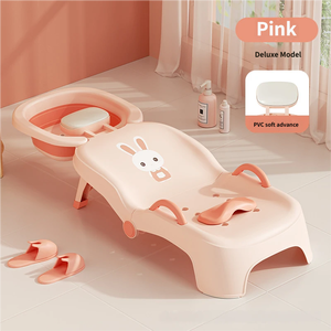 Chaise <span class=keywords><strong>de</strong></span> lavage <span class=keywords><strong>de</strong></span> cheveux pour bébé avec bac <span class=keywords><strong>de</strong></span> rinçage, fauteuil inclinable portable pour le lavage des cheveux des enfants avec support <span class=keywords><strong>de</strong></span> nuque souple et accoudoirs antidérapants - Product Image 4