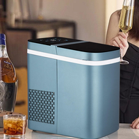 Machine à glaçons domestique avec panneau en verre trempé, nettoyage automatique, production rapide (6-8 min), en ABS