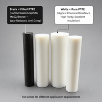 PTFE Rod Pure & Glass/Carbon/Graphite/Bronze Filled D6-200mm Chemical Resistant Low Friction Valve Seat Bushing Seal