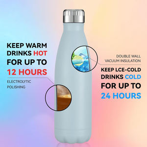 Bouteilles d'eau de sport portables Logo personnalisé 350ml 550ml 750ml Bouteille d'eau isolée à double paroi en acier inoxydable avec couvercle et corde - Product Image 3