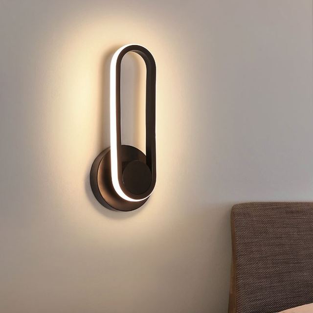 Wall Light Bedroom 12W Bedside Led Light Background Wall Lamp Revolving Aisle Wall Sconce