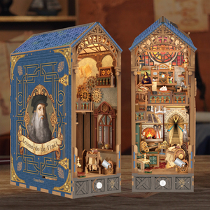 Tonecheer Ordine all'ingrosso <span class=keywords><strong>Da</strong></span> <span class=keywords><strong>Vinci</strong></span> Renaissance DIY 3D Puzzle Book Nook Casa delle bambole con LED per lezioni di scienza Forniture per artigianato Ingrosso - Product Image 1